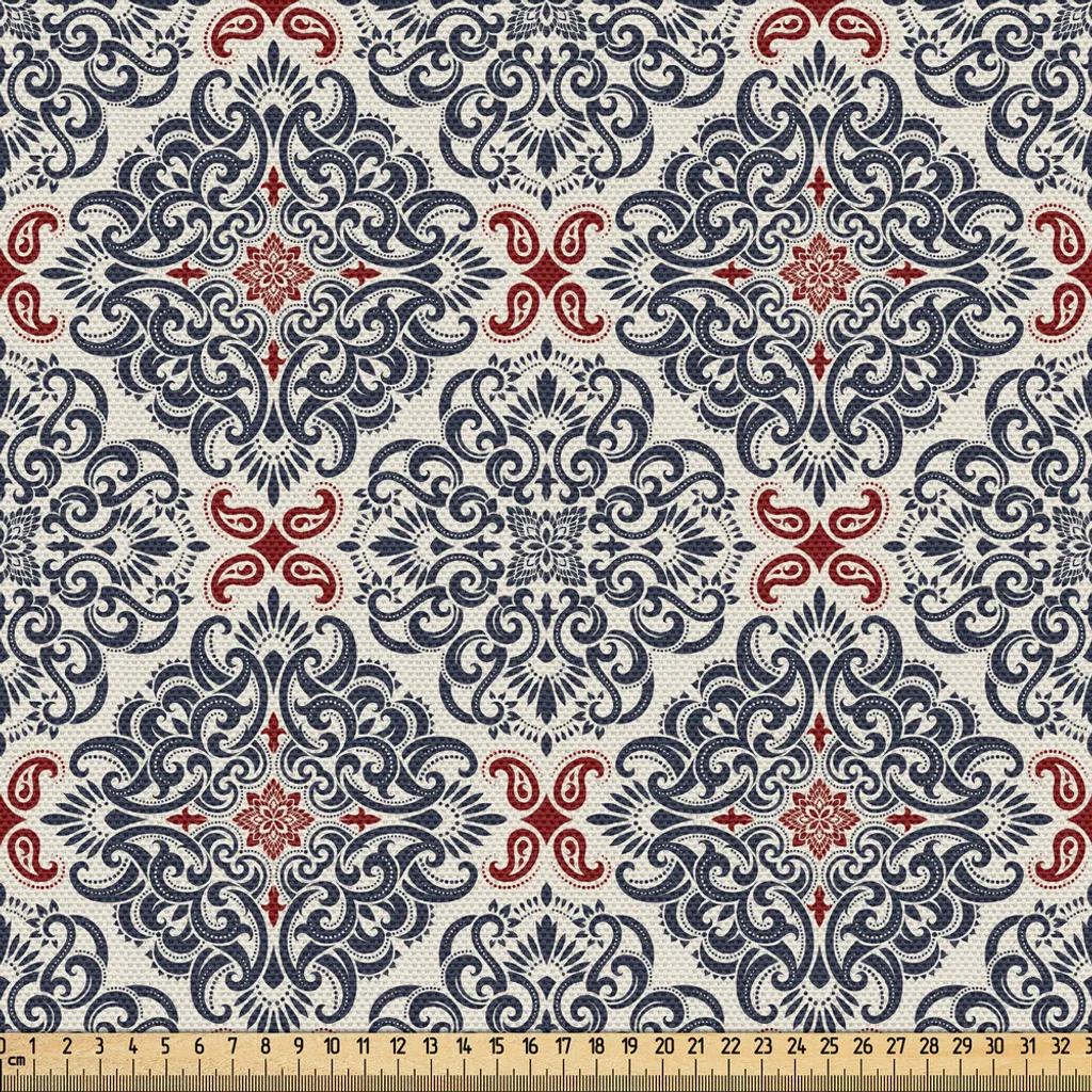 Tissu Imprimé Victorien Authentique Multicolore en Coupon de 3m
