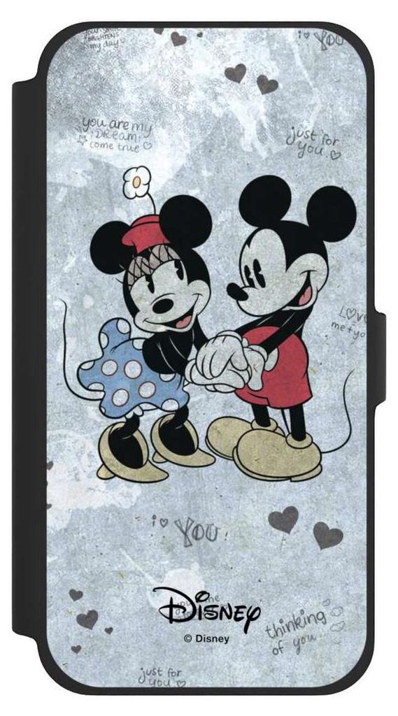 NIVOCASE Klapphülle für Apple iPhone 13 Pro Max Handyhülle aus Kunst Leder NIVOflip schwarz Disney Vintage