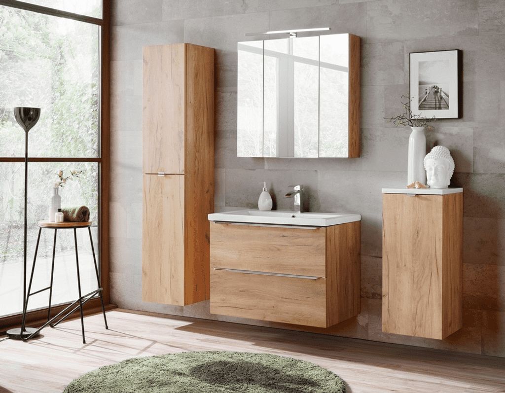 Hängesäule April 1 Tür, Holzoptik und Weiß Produktbild 7