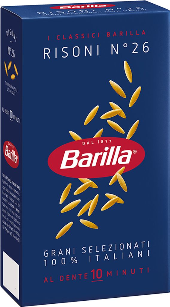 16x Pasta Barilla - Risoni N.26 - 500g - Italienische Nudeln