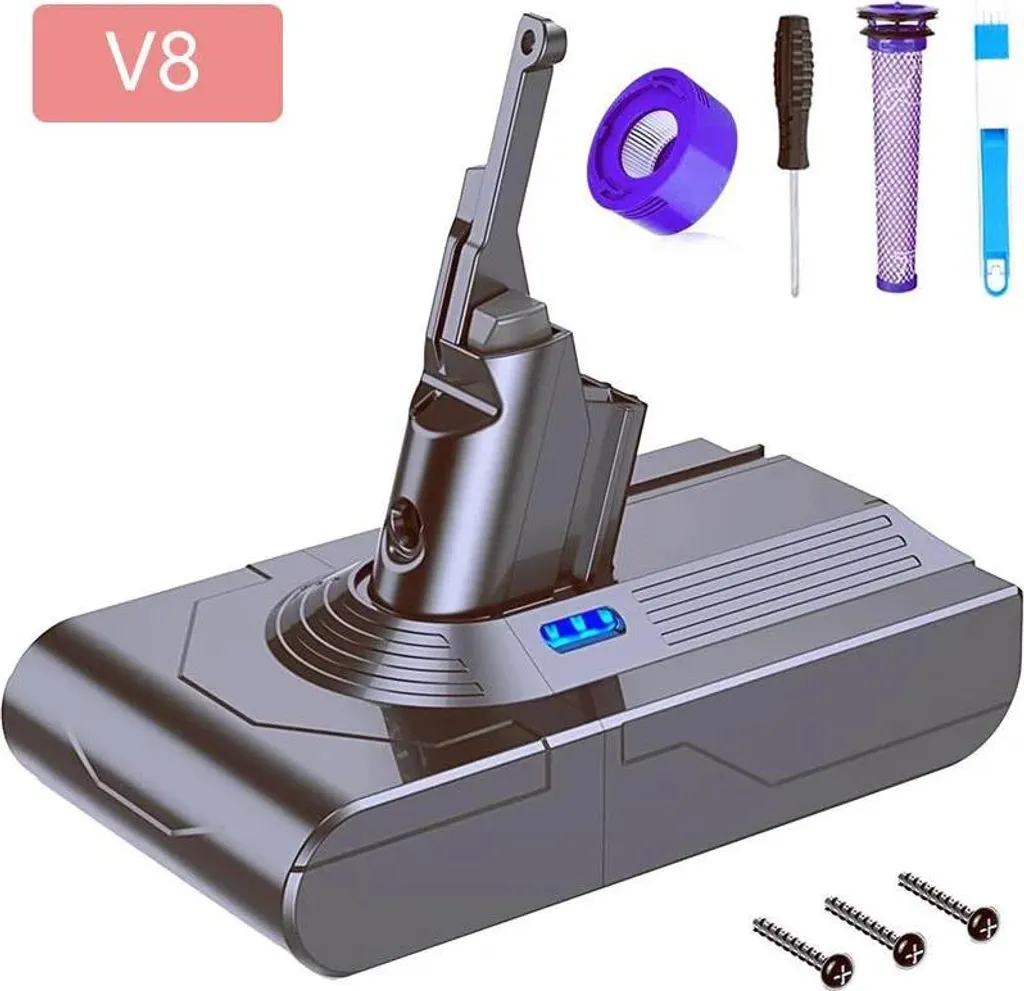 Batterie V8 pour Dyson 21,6V 6000mAh Lithium-Ion Haute Performance
