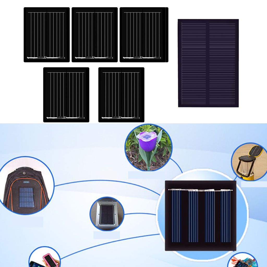 5Pcs Mini Solar Panel kleine Zelle Modul Ladegerät 30x25mm 1V 