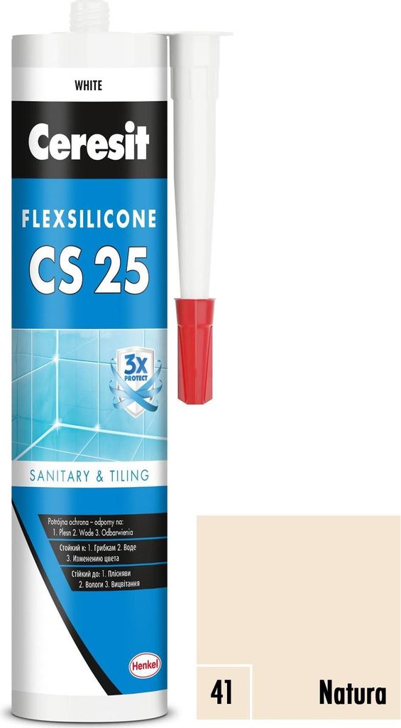 Ceresit Sanitärsilikon CS 25 natura, 280 ml
