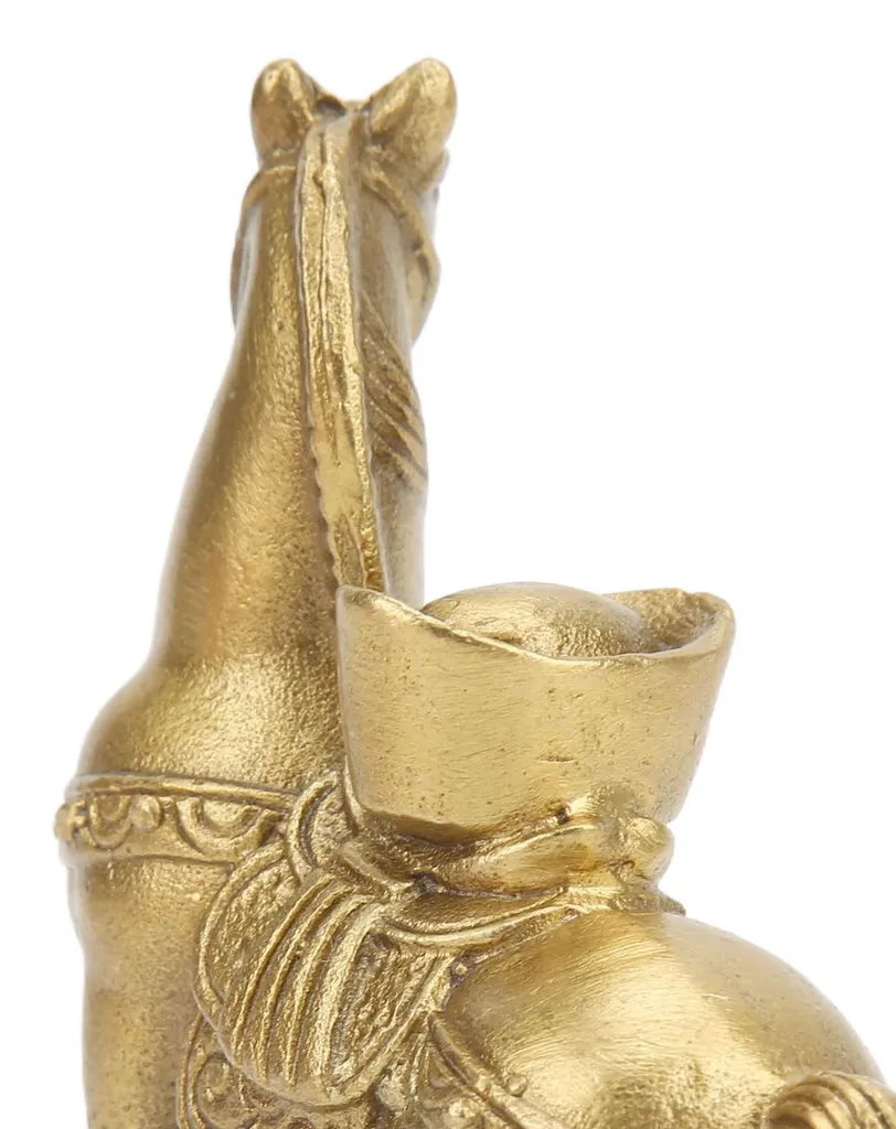 Sculpture de cheval debout en laiton vieilli - Objet déco pour buffet - 13