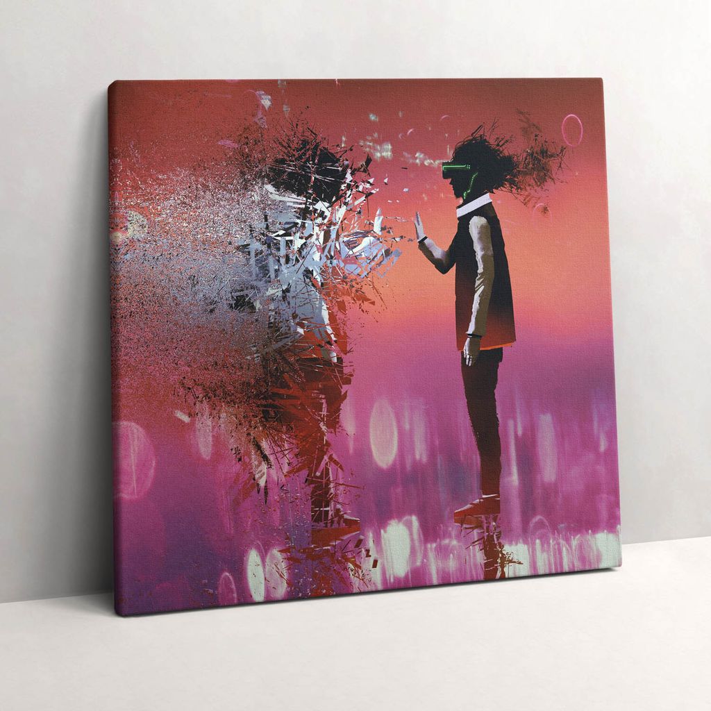 Cyberspace - a state of mind – Leinwandbild Wandbild – 60x60 cm – Leinwandbilder – Wandbilder – Schlafzimmer – Flur