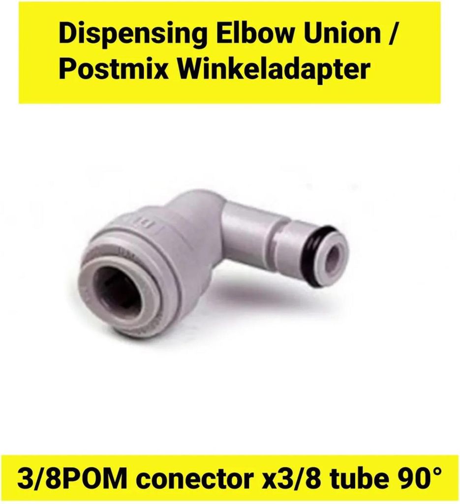 Postmix Winkeladapter 3/8POM conector x 3/8 tube 90°