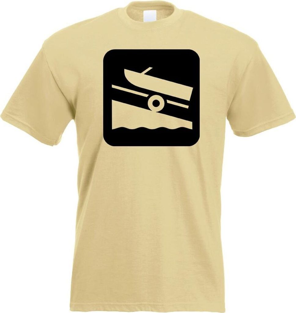 Kiwistar - T-Shirt - Khaki - Slippen Schifffahrt Piktogramme Herren Funshirt Bedruckt Design Sprüche Spruch Motive - mit Motiv Bedruckt - Funshirt...