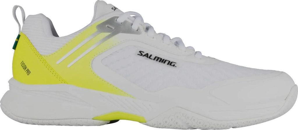 Salming Fusion Pro Indoor Handballschuhe Hallenschuhe Sportschuhe weiß/gelb 1235045-0709, Schuhgröße:42 EU