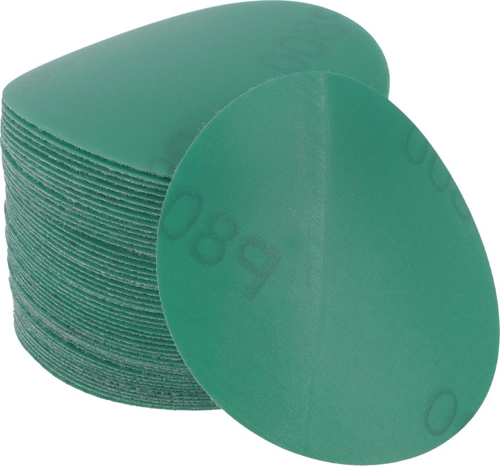 Schleifscheiben, 3 Zoll 800 Körnung Automobilreparatur Runde Klett- und Schleifpapier aus Polyesterfilm Grün, 50 Stück