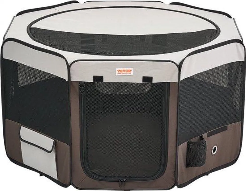 Cage de transport chien pour voyage et camping pliable format 116cm