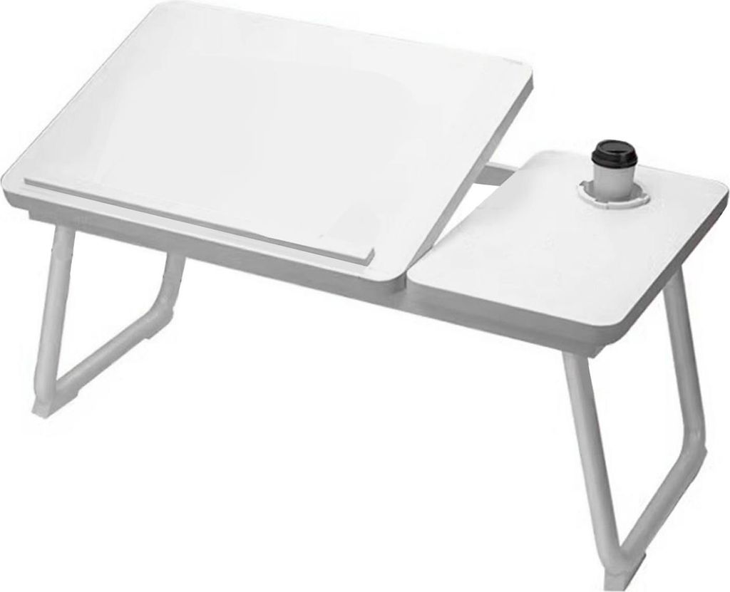 Klappbarer Betttisch Multifunktionaler Studientisch mit Tassenhalter Lift Top Laptop Tisch für Zuhause Schlafsaal Büro