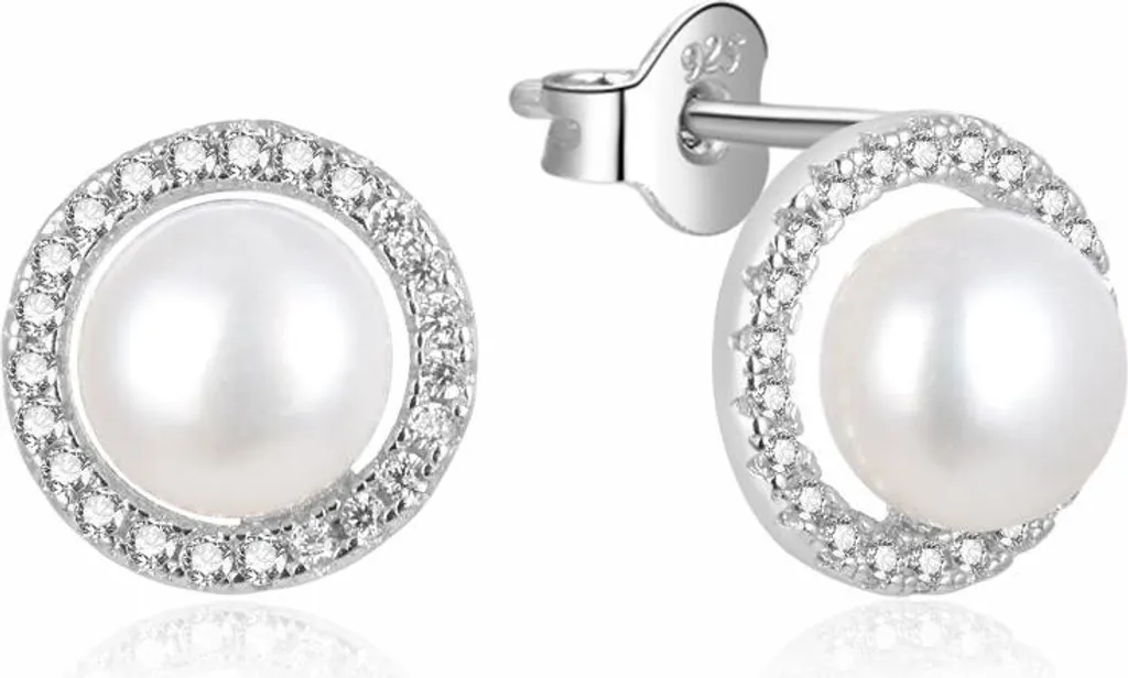Pendantes en argent et perles véritables : boucles d'oreilles fines