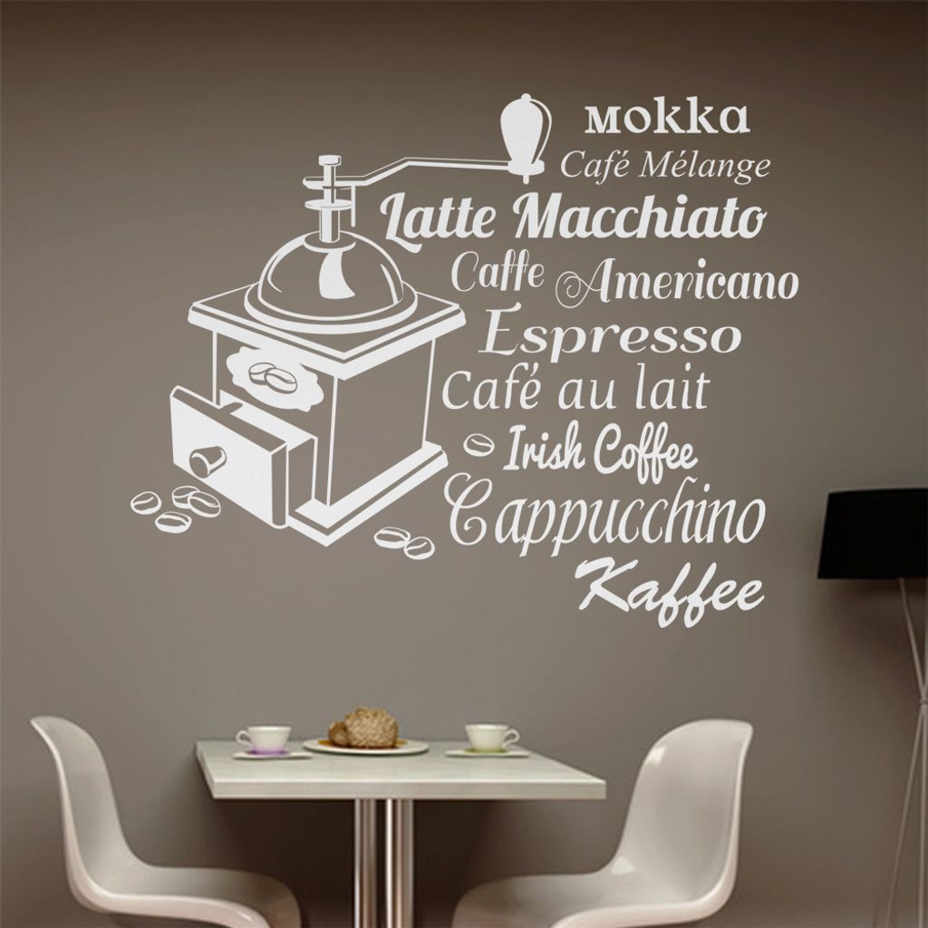 Wandtattoo Kaffee Nr. 3 Wandtattoo in 6 Größen - Wandaufkleber Wall Sticker - Dekoration, Küche, Wohnzimmer, Schlafzimmer, Badezimmer