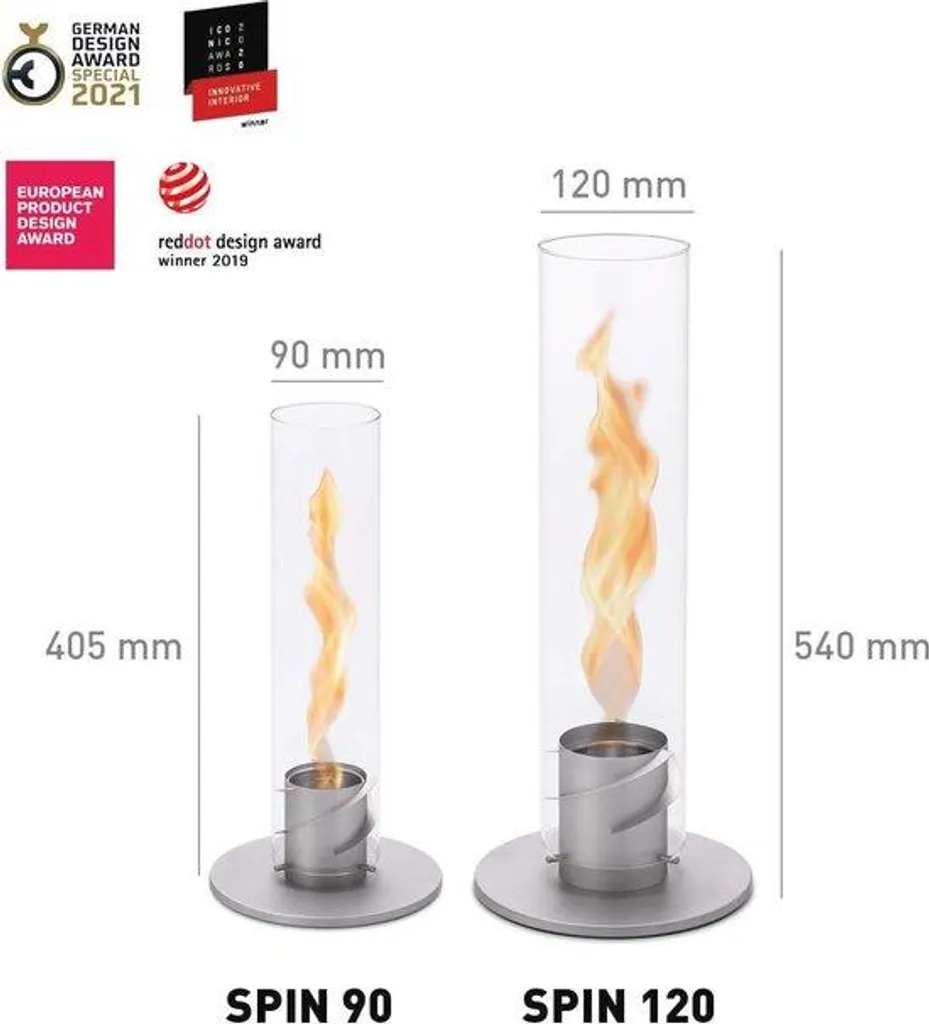 Cheminée de table grise sans odeur - Solution bioéthanol pour intérieur
