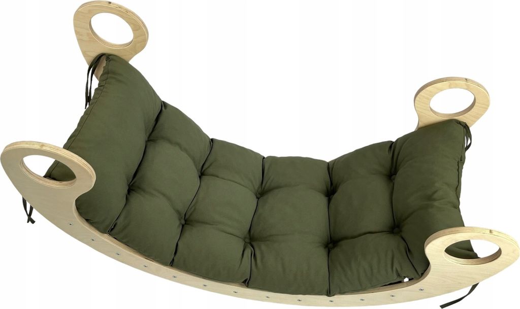Kinderwippe Dekokissen Olive XL - 120 x 60 x 8 cm, für Jungen und Mädchen ab 6 Monaten, mit hochwertiger Schaumstoff- und Stoffverarbeitung
