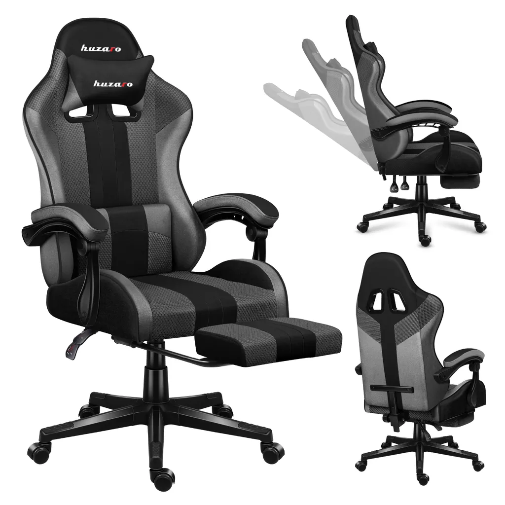 Huzaro Force 4.7 Grey Mesh : Chaise Gaming Ergonomique en Tissu Gris