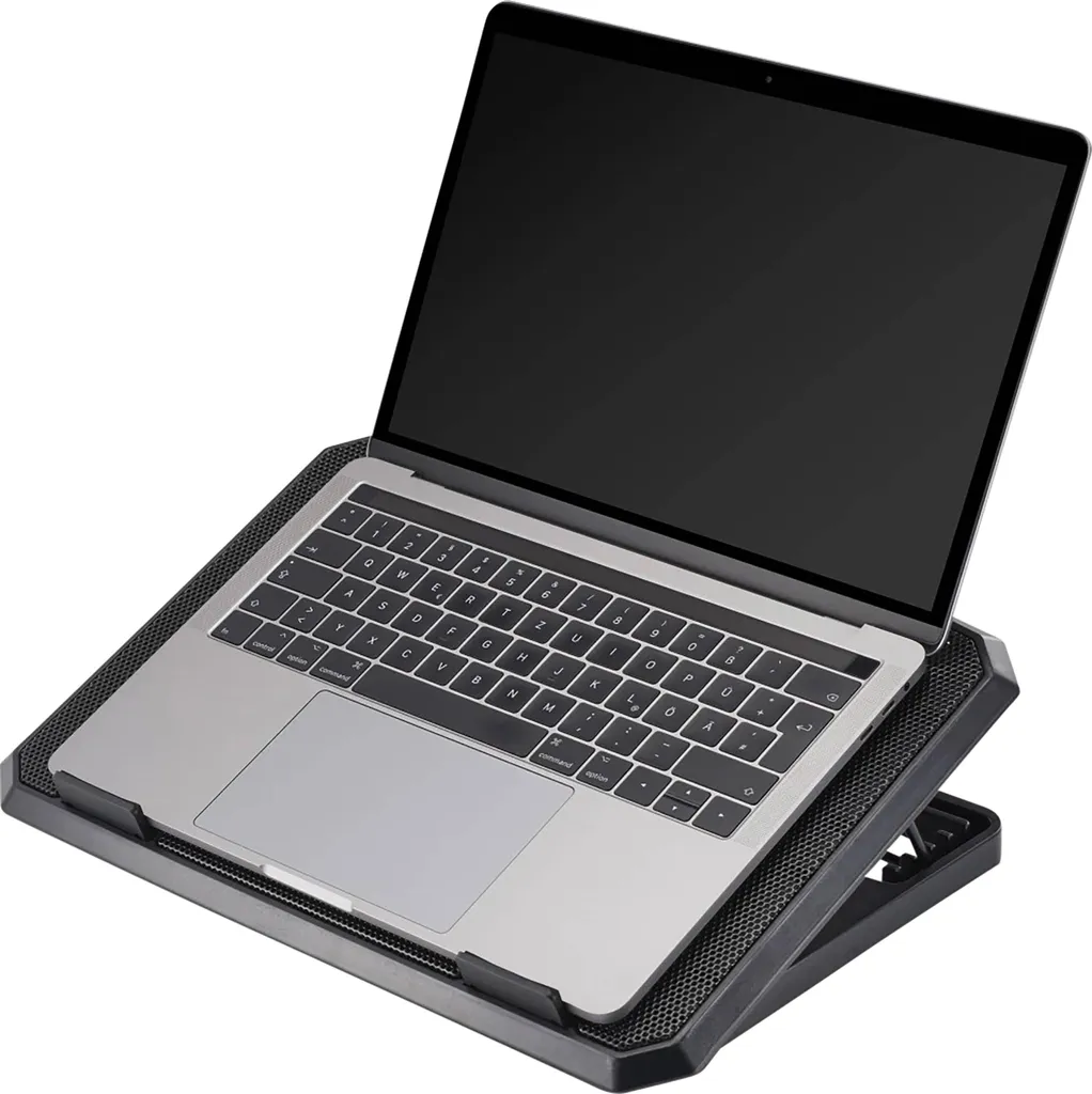 Support ventilé pour PC portable Hama noir avec hub USB intégré
