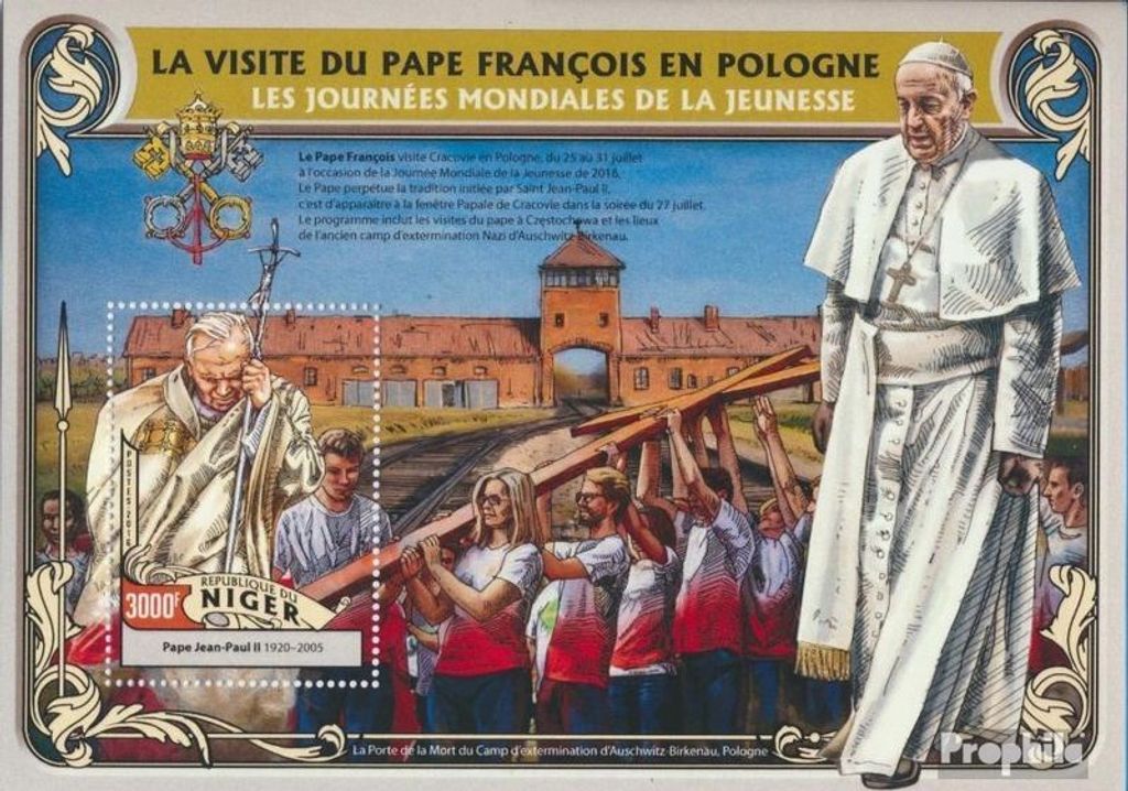 Briefmarken Niger 2016 Mi Block 567 (kompl. Ausg.) postfrisch Papst Franziskus