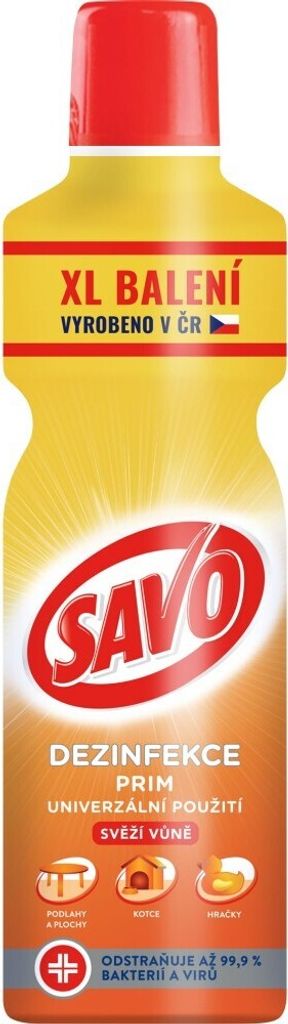 A bottle of cleaning product with a yellow and orange gradient label.