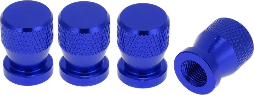 4 Stück Netzmuster-Reifenventilkappen Dekorative Reifenventil-Staubschutzabdeckungen 7x19mm Blaues Aluminiumlegierung