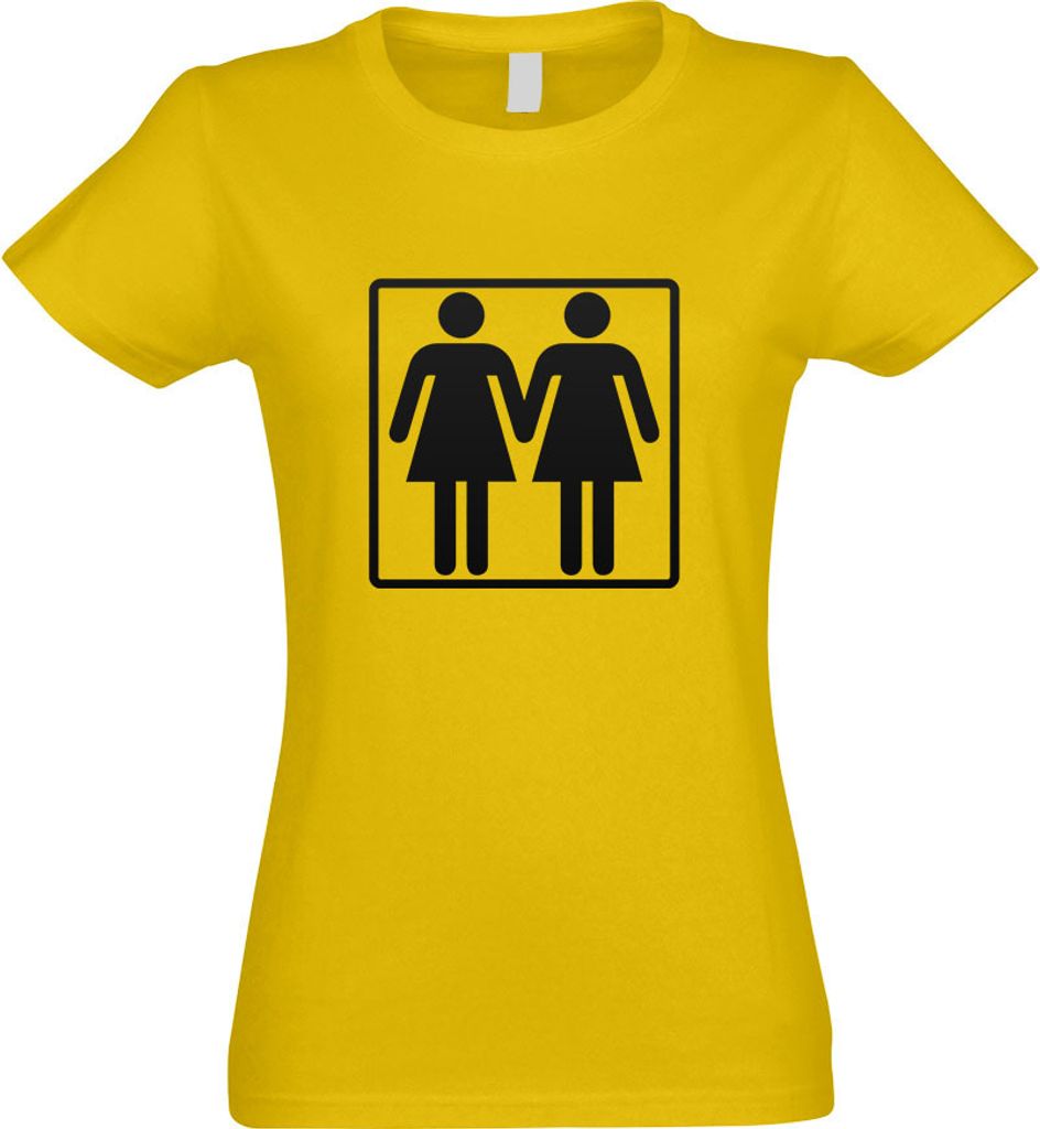 Kiwistar - T-Shirt tailliert - Damen - gelb - Lesbisch - mit Motiv Bedruckt - Funshirt Design - Sport - Freizeit - Damen - XXL