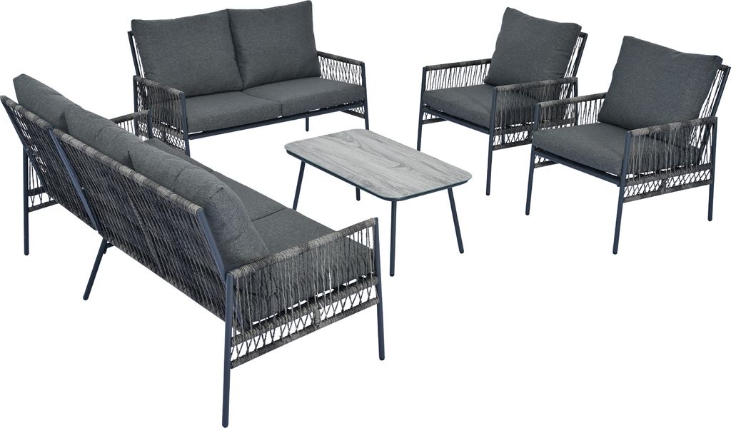 Merax Rattan Gartenlounge Set 7 Personen, 5-tlg. Sitzgruppe Produktbild 5