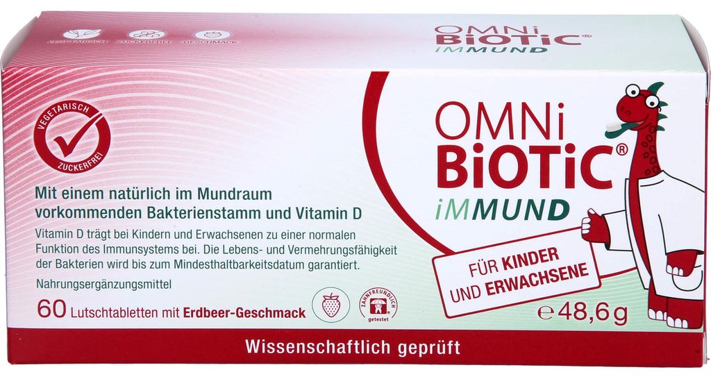 OMNi-BiOTiC iMMUND pastilky s príchuťou jahody pre deti a Obrázok produktu 