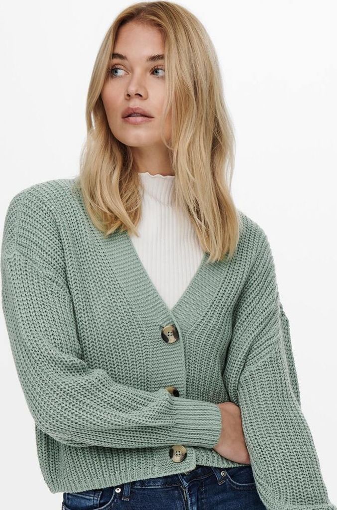 ONLY Kurze Strickjacke Langarm V-Ausschnitt Knitted Produktbild 25