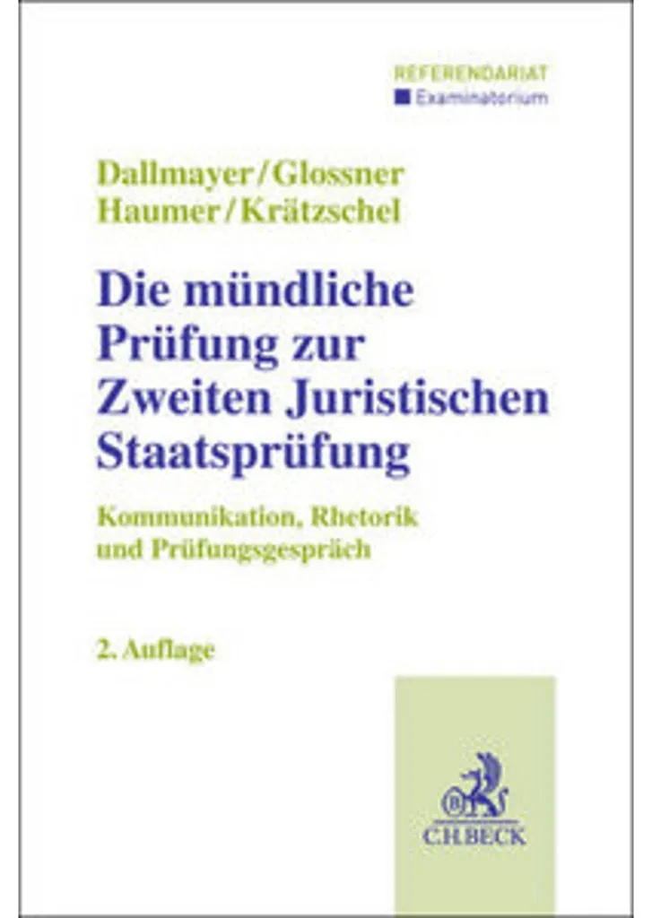 Die mündliche Prüfung : préparation à la deuxième épreuve d'État de droit