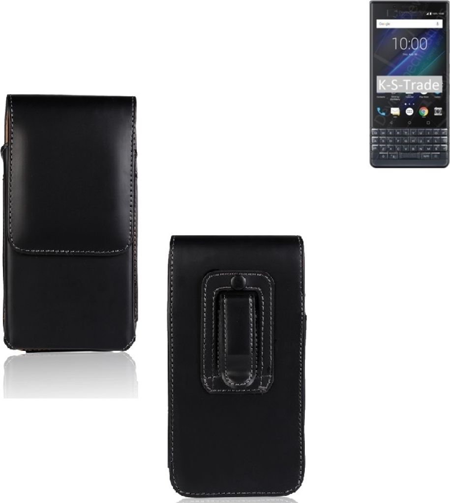 K-S-Trade Gürteltasche kompatibel mit BlackBerry Key2 LE Schutz-Hülle Handy-Hülle mit Magnetverschluss Holster in schwarz