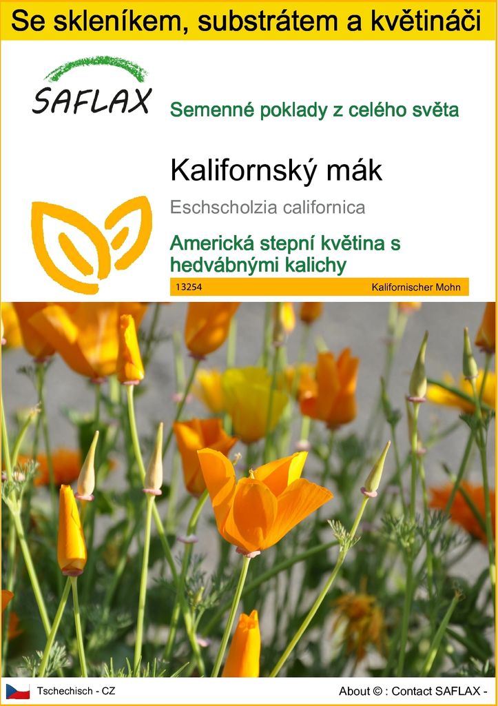 SAFLAX Kultivační sada - Kalifornský mák - Eschscholzia Obrázek produktu 