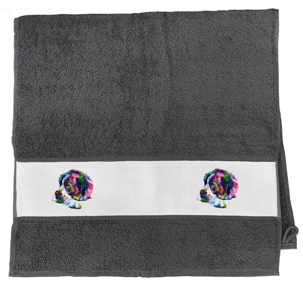 Huuraa Handtuch Bernhardiner Colorful 50x100cm Graphite Baumwolle Handtuch Geschenkidee