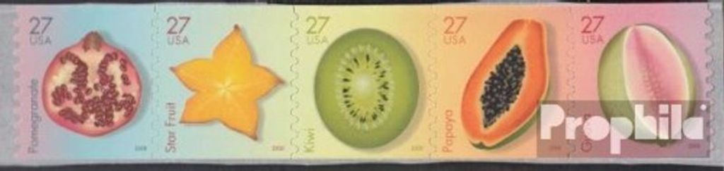 Briefmarken USA 2008 Mi 4362-4366 Fünferstreifen (kompl.Ausg.) postfrisch Früchte