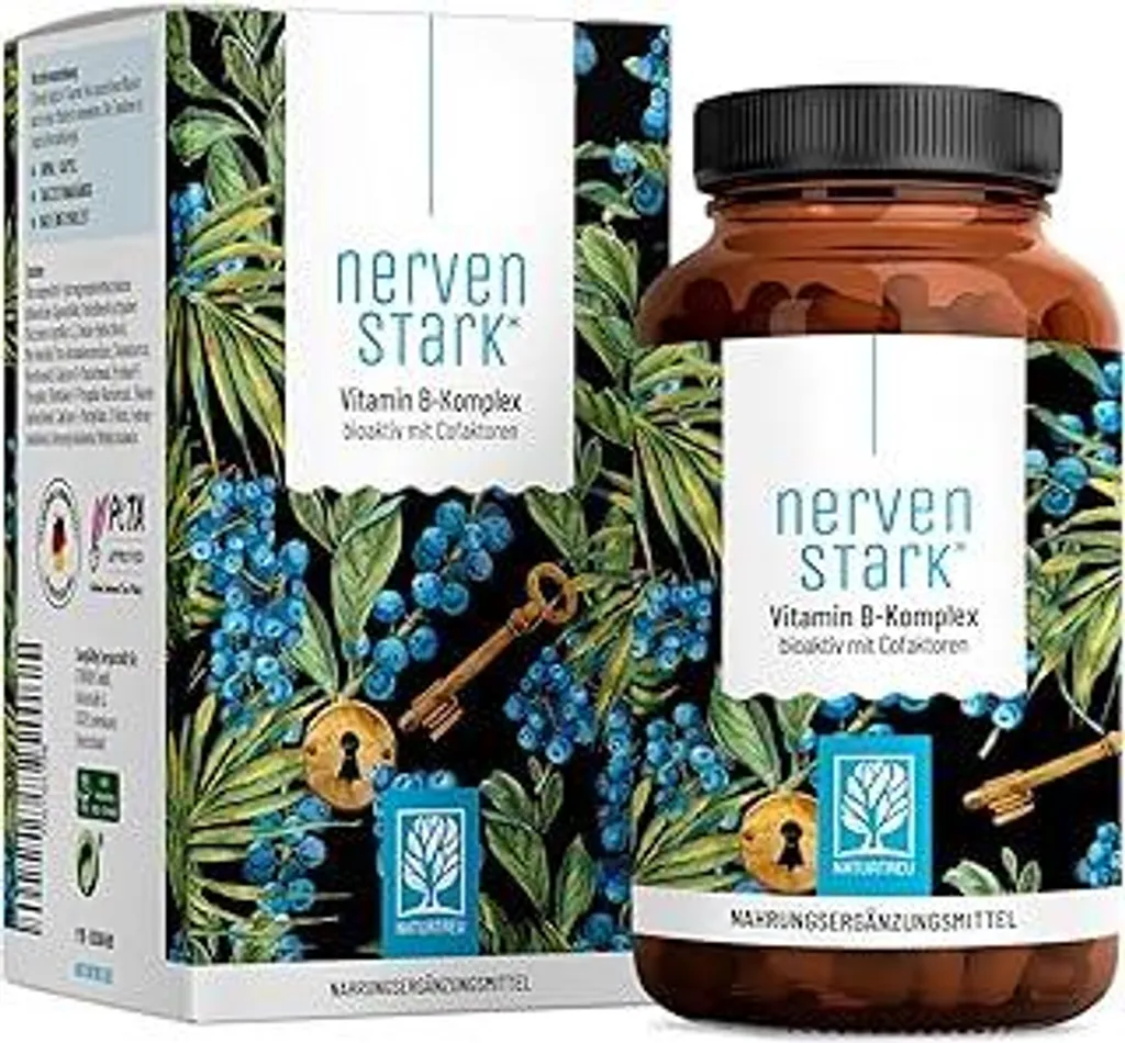 Complesso vitaminico B (B1-B12) con 3 cofattori attivi - Tutte le 8 vitamine B - Complesso vitaminico B ad alto dosaggio con cofattori - Nervi saldi *
