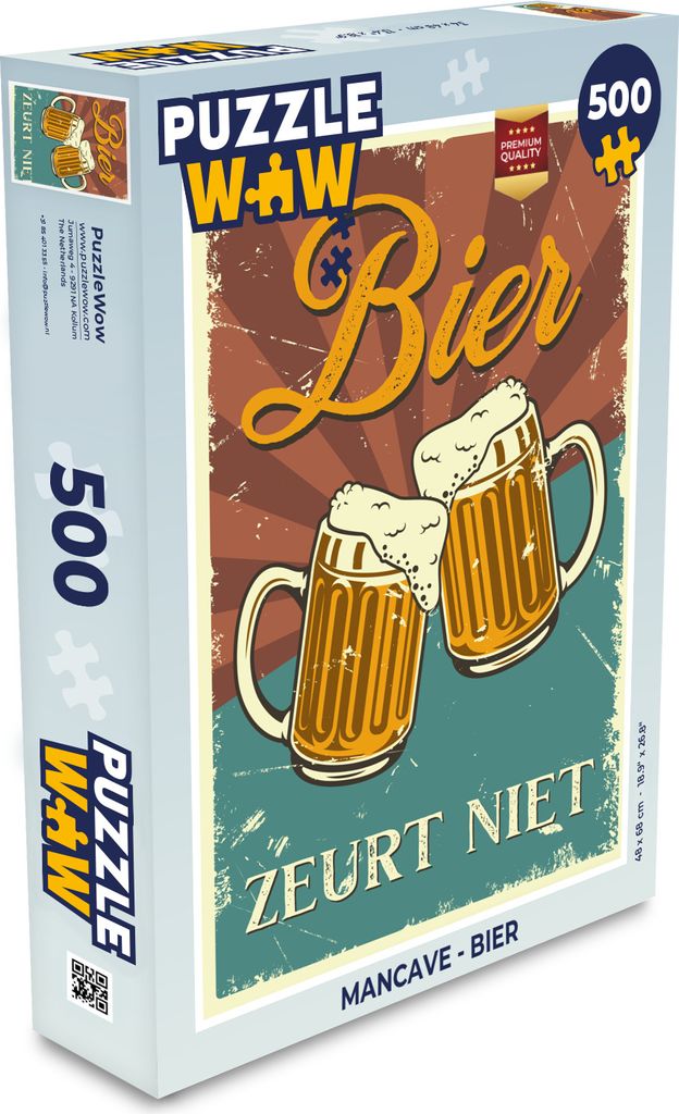 MuchoWow Puzzle 500 Teile Mancave - Bier - Bier nörgelt nicht - Kneipe - Cafe - Denken - Spiel - Toy