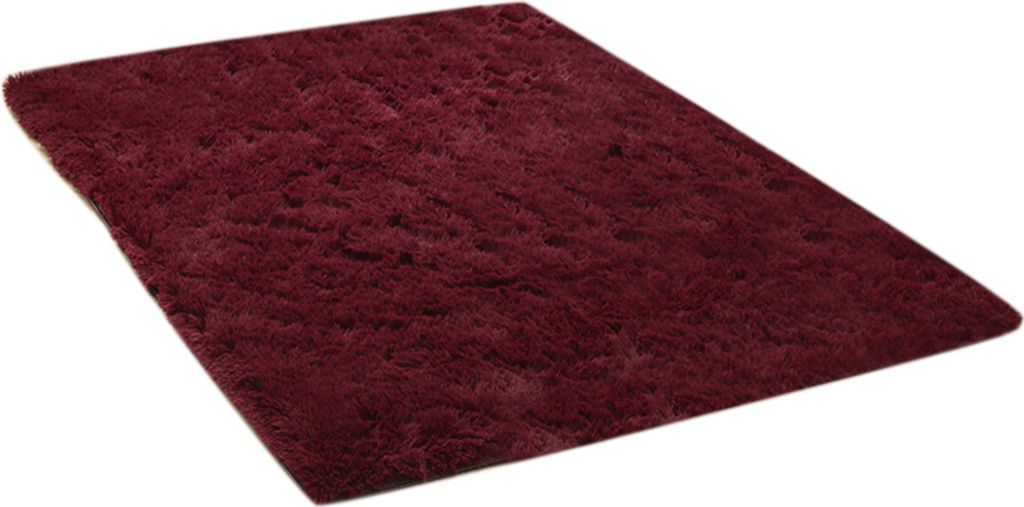 warme ultra weiche Wohnzimmer -Fläche Teppich Shaggy Kinderzimmer Bodenmatte Teppich Hausdekoration-Weinrot ,Größen:50*80cm