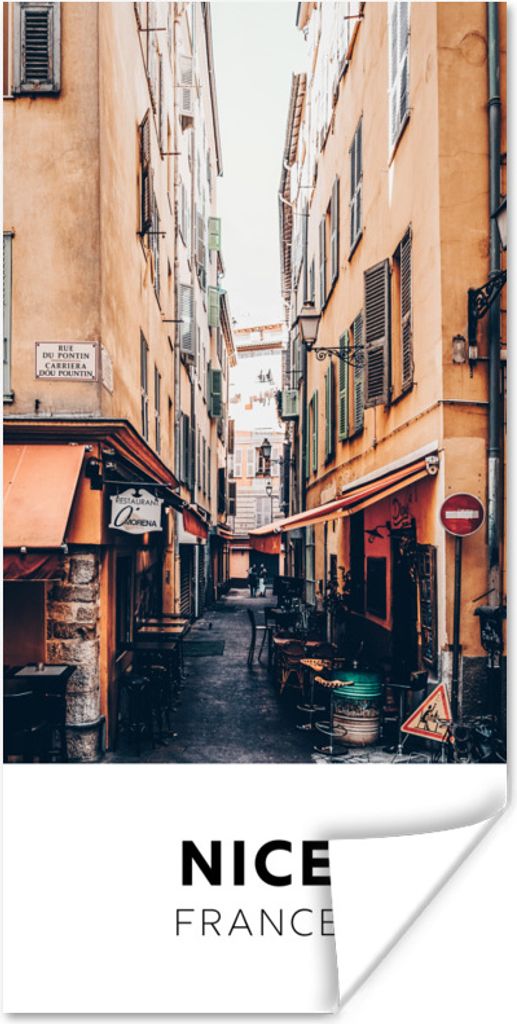 MuchoWow Poster Nizza - Frankreich - Straße 40x80 cm - Dekoration