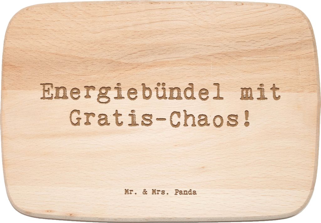 Mr. & Mrs. Panda Frühstücksbrett Spruch Kinder Energiebündel - Transparent - Geschenk, Holzbrettchen, Weihnachten, vesperbrett, Chaos, handgefer...
