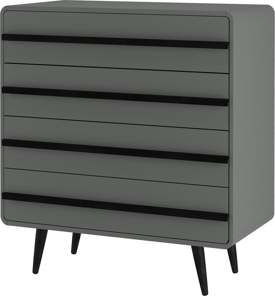 Kommode >Oskar< in Grau - 80x88x39cm (BxHxT)