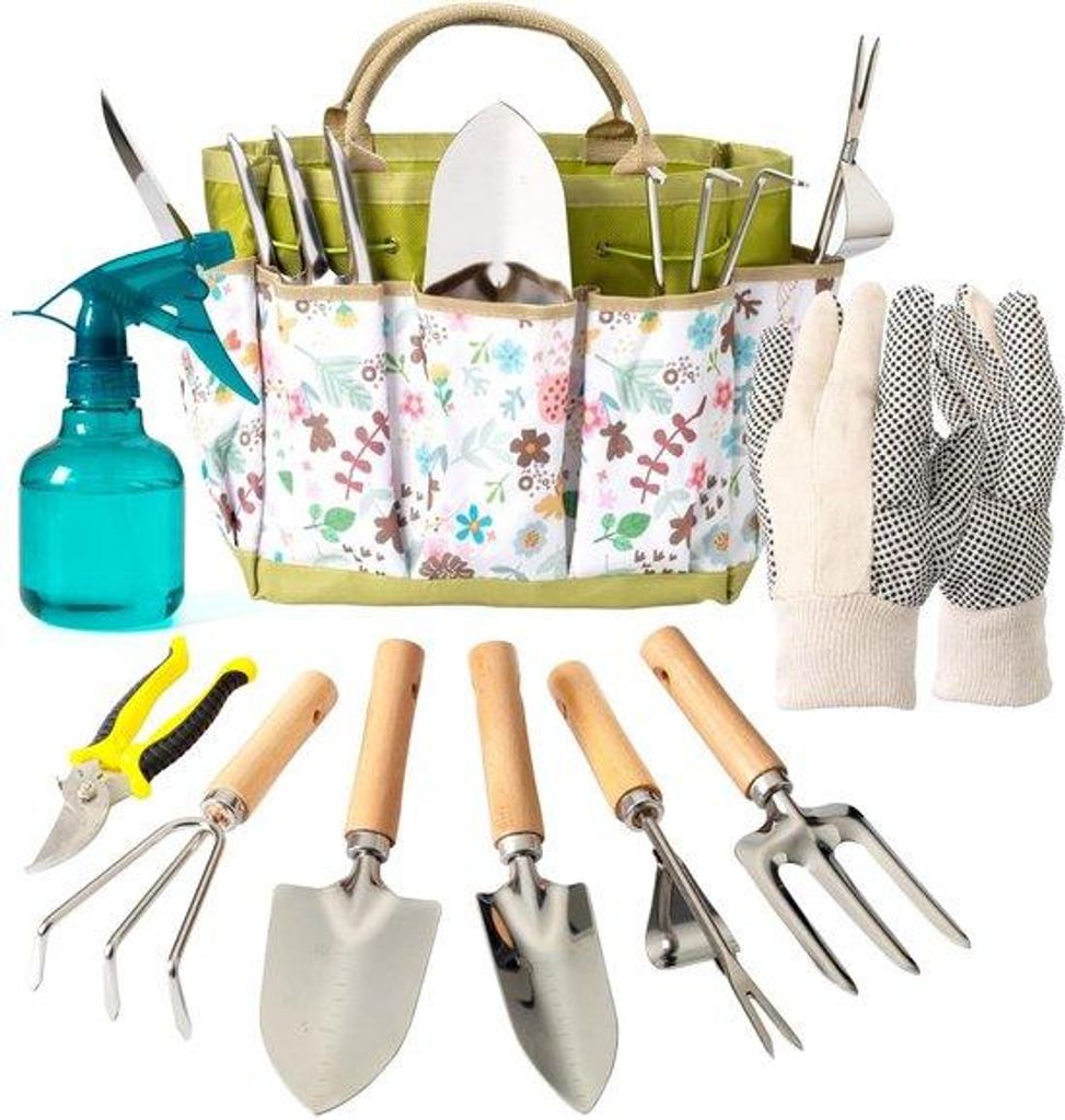 Unyqoos 9-teiliges Tuingereedschap Set für effizientes und komfortables Gartenarbeiten