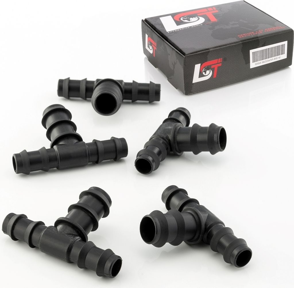 5x T-Verbinder PE-Reduzierstück Bewässerungssystem Tropfbewässerung 16x20x16mm