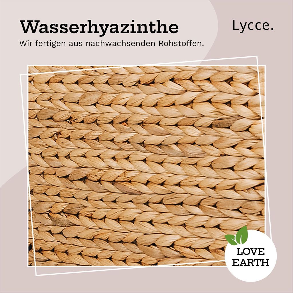 Nischenwäschekorb Wäschesammler aus Wasserhyazinthe mit Deckel