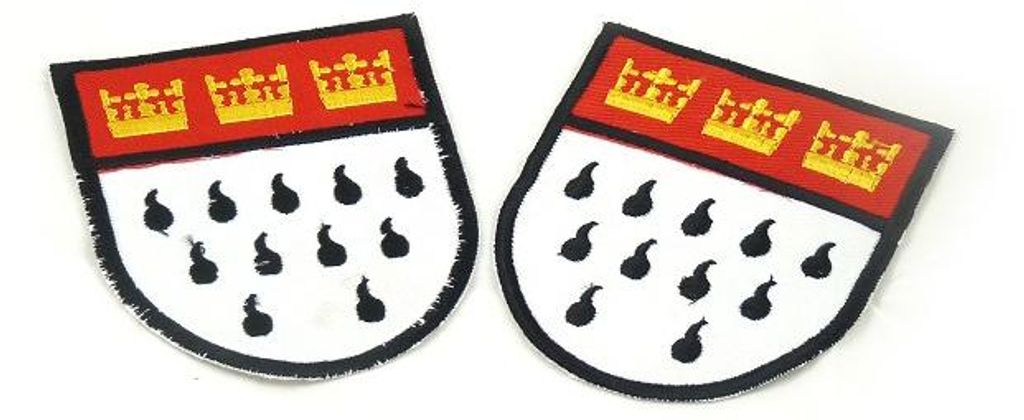 2er Set Bügelbild Wappen mittel Applikation Karneval Köln