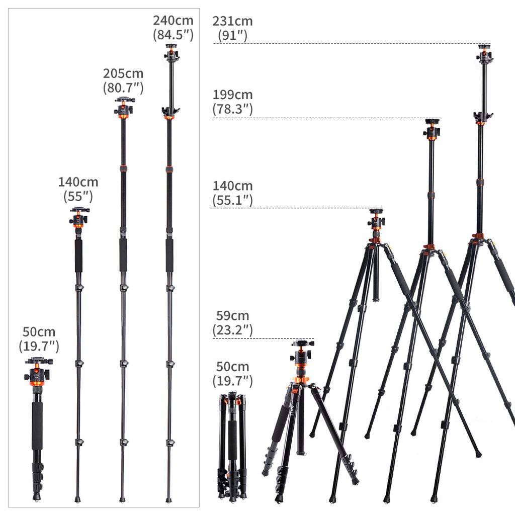 K&F CONCEPT S210 2M/78,7 palce Profesionální fotografický Obrázek produktu 3