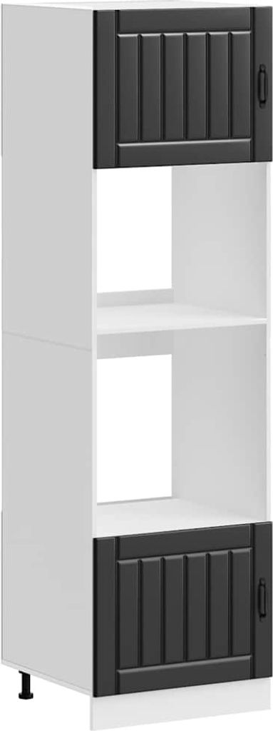 vidaXL Herdumbauschränke 2 Stk. Lucca Schwarz Holzwerkstoff