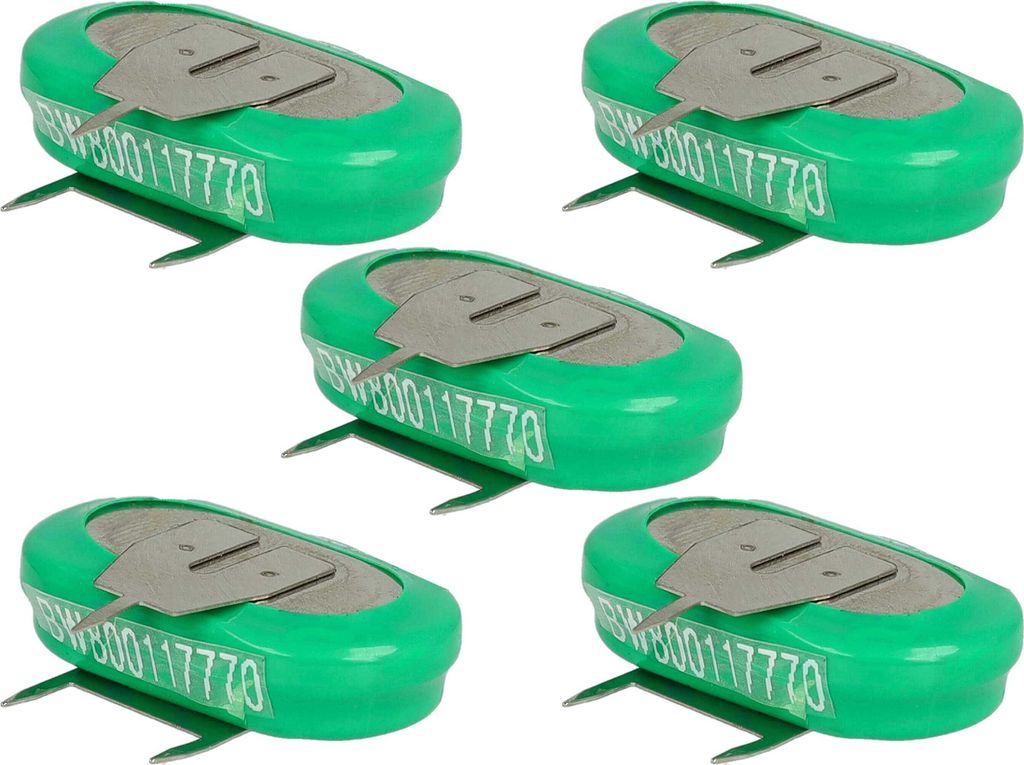 vhbw 5x NiMH Ersatz Knopfzellen-Akku (150 mAh, 1,2 V, NiMH) Produktbild 