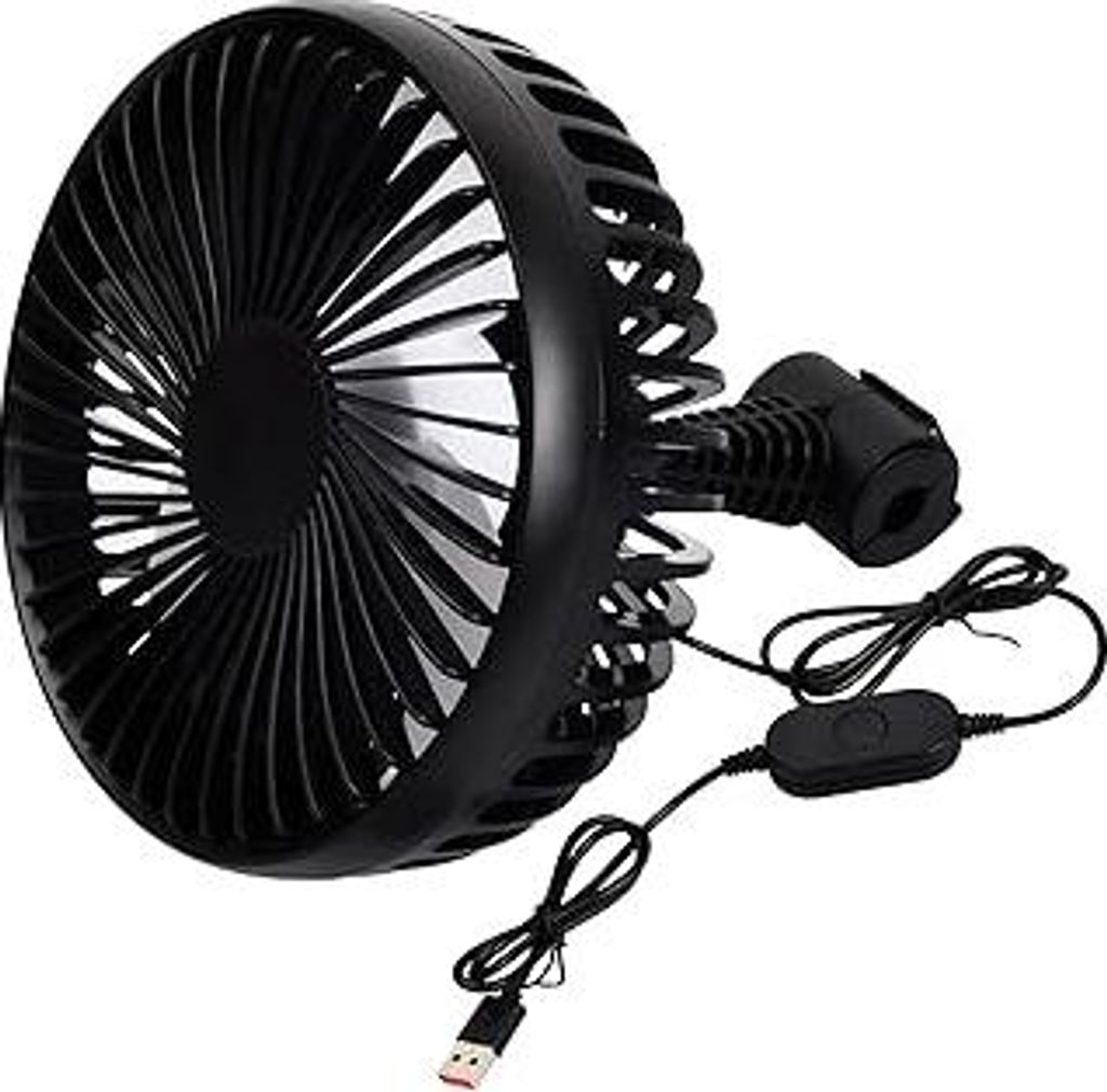 Auto Ventilator, USB Ventilator Leise, Kühlluftventilator 3 Gang Einstellbar, Ventilator Klein, Auto Lüfter 360° Drehbar, Luftkühlventilator, T...