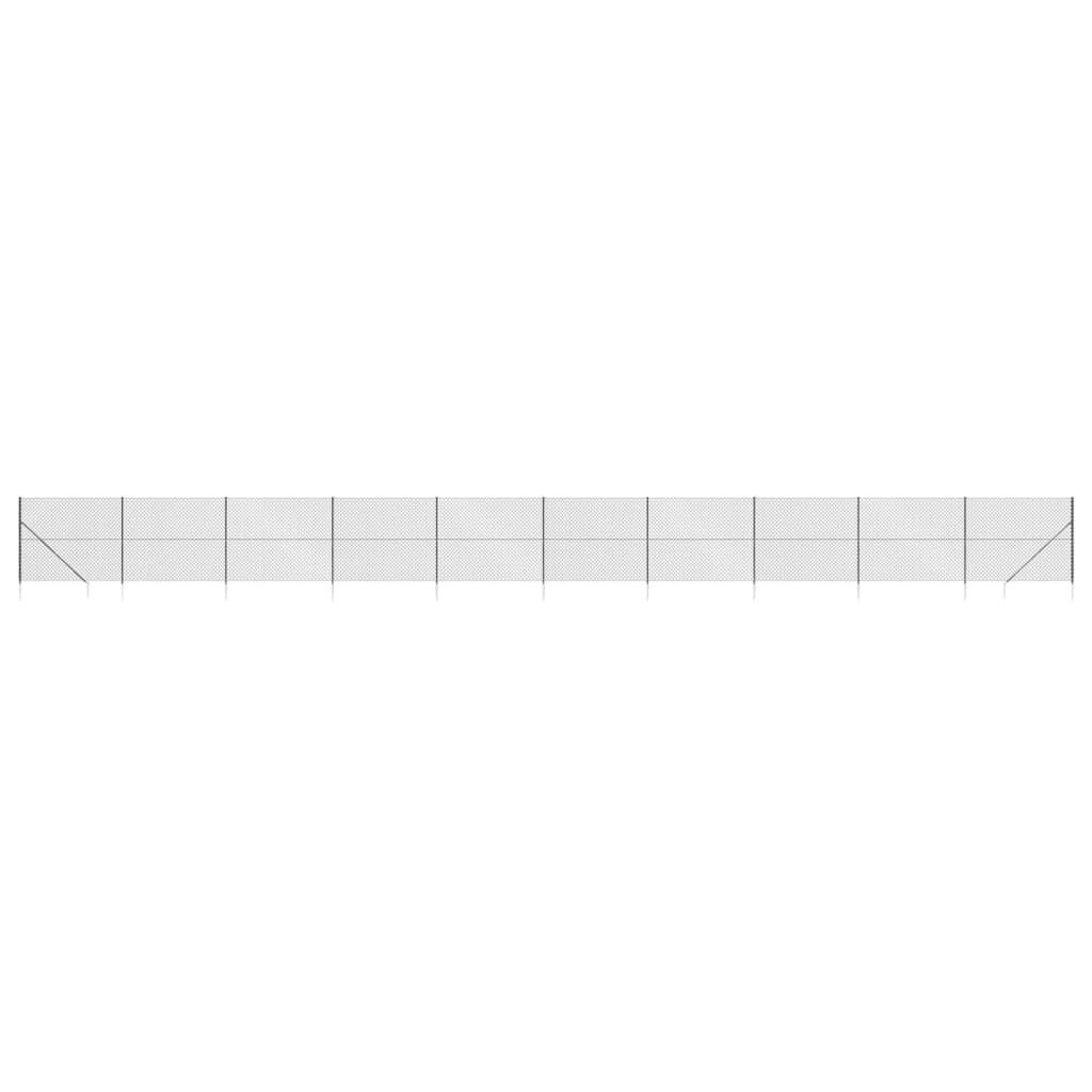 Maschendrahtzaun mit Bodenhülsen Anthrazit 2,2x25 m