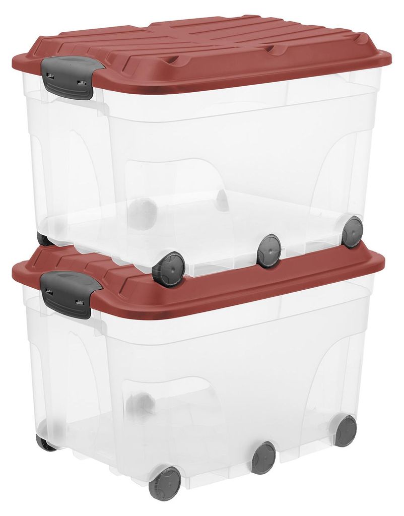 Rotho 2er Set Aufbewahrungsbox mit Rollen 57L Roller 6 - Produktbild 