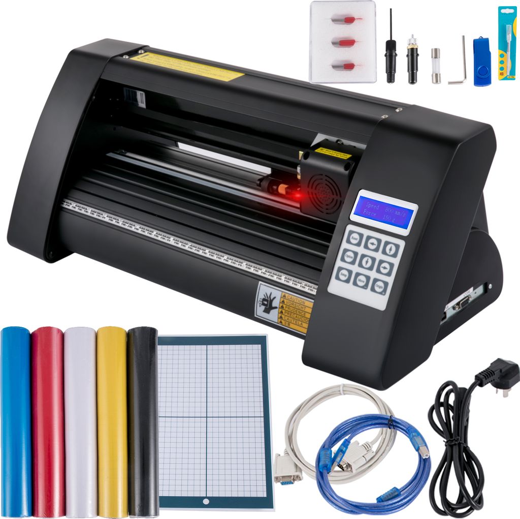 SucceBuy Vinyl Cutter 375mm Plotter LED Bildschirm Halbautomatisch Optisches Auge SignMaster Kompatibel Desktop Design